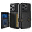 ZM03 For iPhone 16 Pro Max Case with Card Holder PU Leather+TPU Phone Back Cover - Black - 1