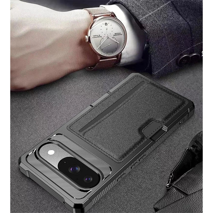 ZM02 For Google Pixel 9 Pro  /  9 Case Card Slot Leather+TPU Defender Phone Cover - 3