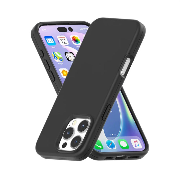 For iPhone 16 Pro Case TPU + PC Matte Translucent Phone Back Cover - Black - 3
