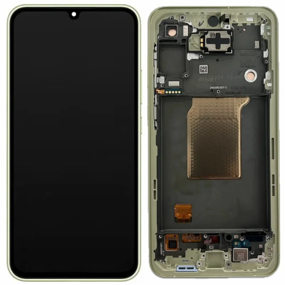 For Samsung Galaxy A55 5G A556 6.6 inch OEM Grade S AMOLED Screen and Digitizer Assembly + Frame (Without Logo) - Lemon - 1