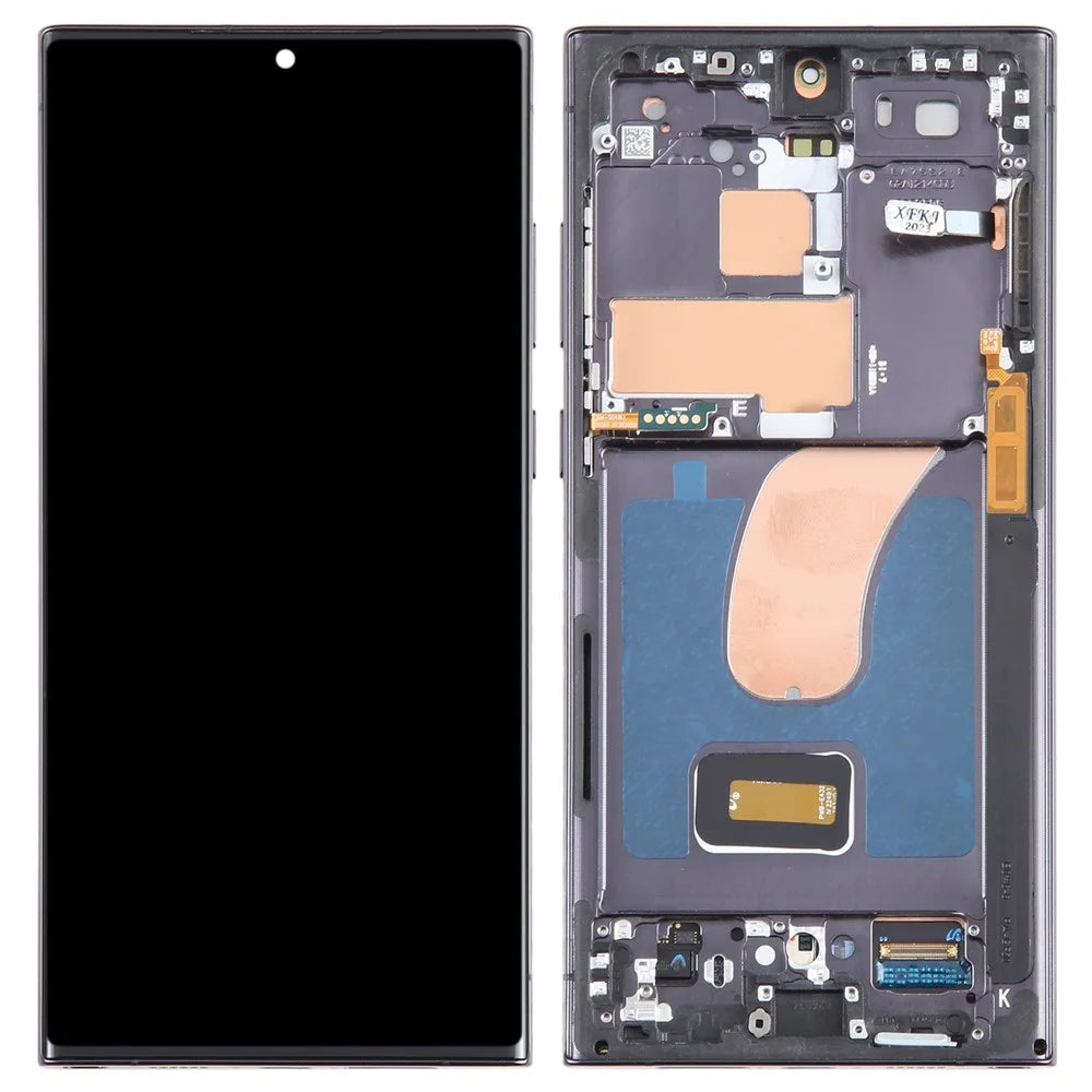 For Samsung Galaxy S23 Ultra S918 6.8 inch OEM Grade S AMOLED Screen and Digitizer Assembly + Frame (Without Logo) - Black - 1