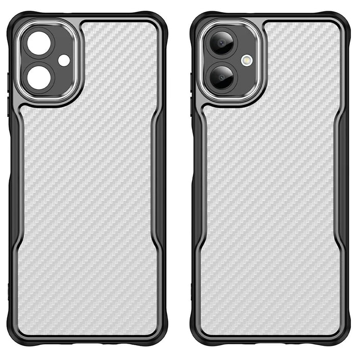 For Samsung Galaxy A06 4G Case Carbon Fiber Scratch-Resistant TPU+PC Phone Cover - Black - 2