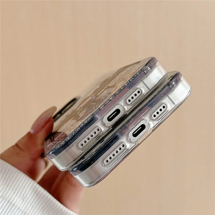For iPhone 15 Pro Max Case Pattern Print Glitter Sequins Quicksand PC+TPU Phone Cover - Scale - 3