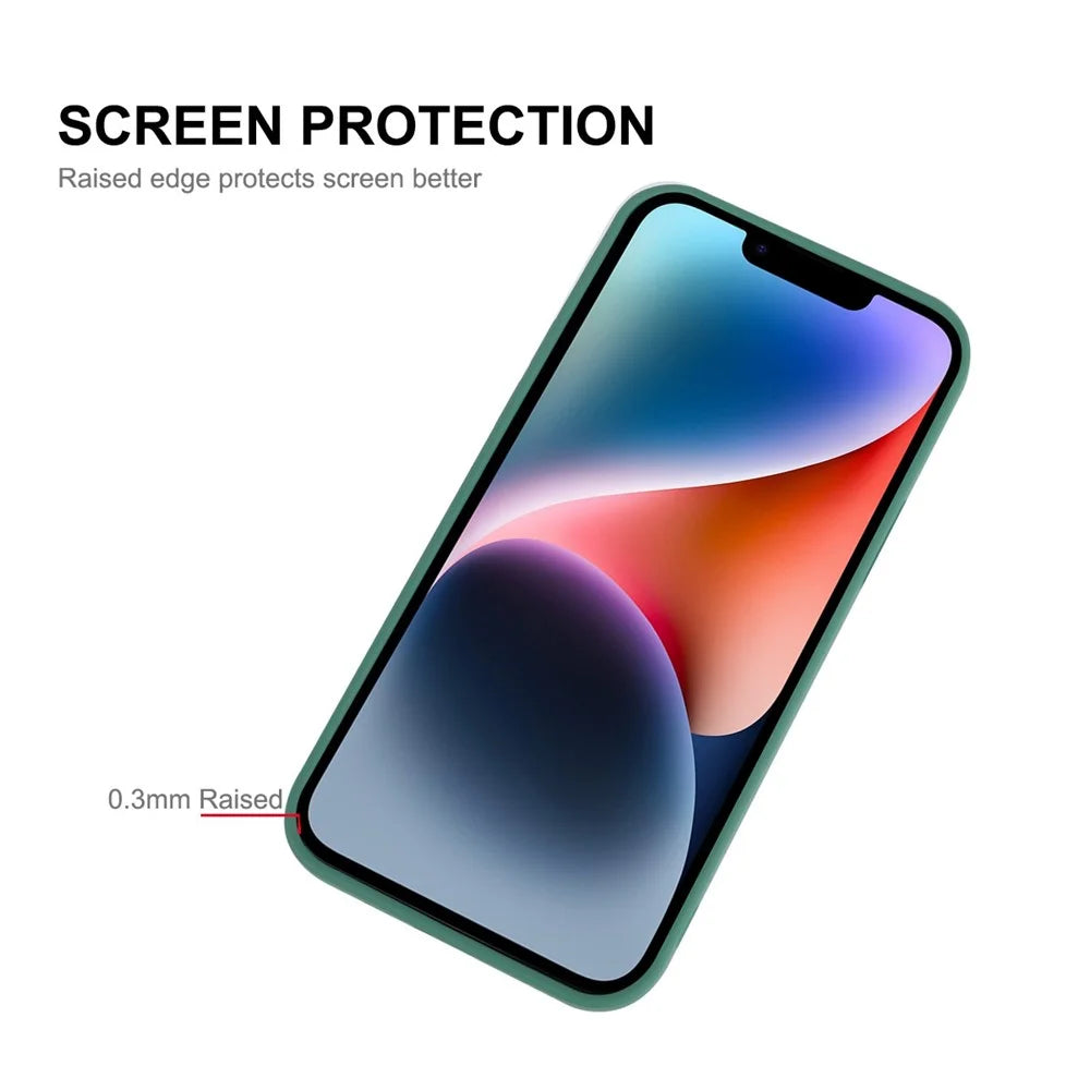 ENKAY HAT PRINCE For iPhone 14 Plus Solid Color Soft Liquid Silicone Case Camera Lens Precise Cutout Drop-proof Cover - Blackish Green - 2