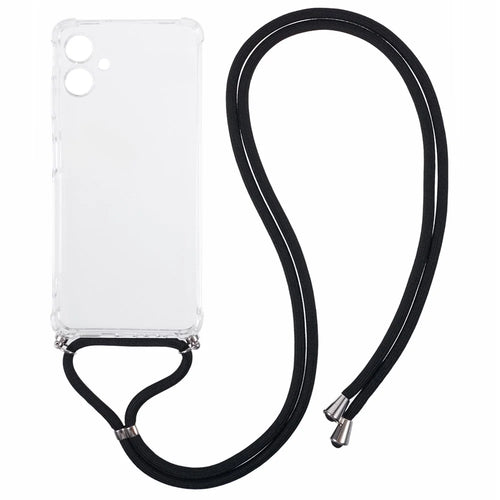 For Samsung Galaxy A06 4G Case Reinforced Corner TPU Clear Phone Cover with Lanyard - 1