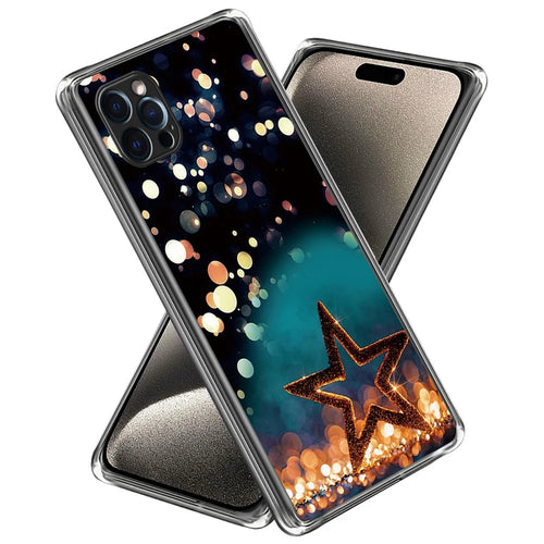 For iPhone 16 Pro Case Pattern Printed Shockproof TPU Phone Cover - Five-Pointed Star - 1