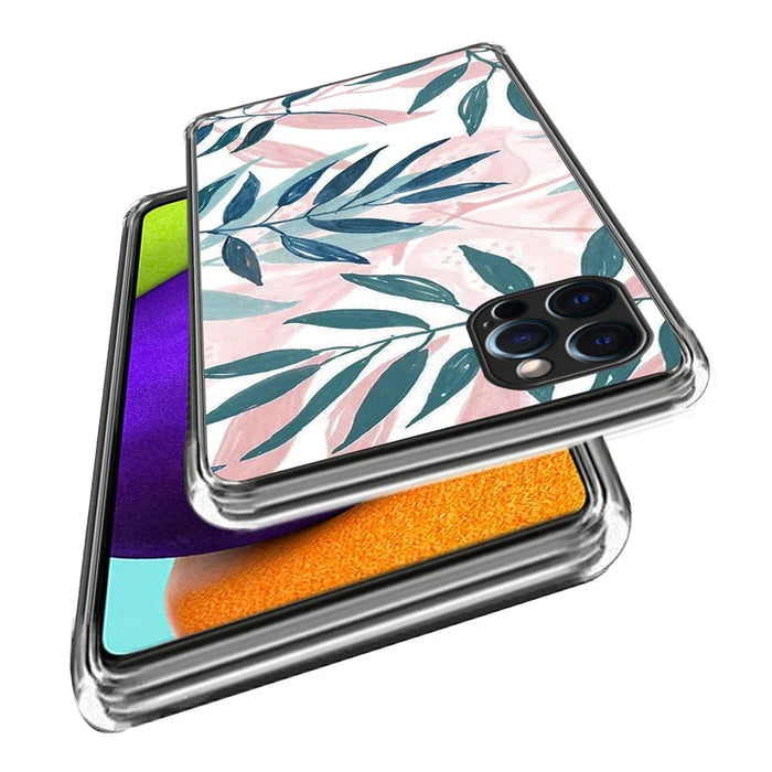 For iPhone 16 Pro Case Pattern Printed Shockproof TPU Phone Cover - Leaves - 2