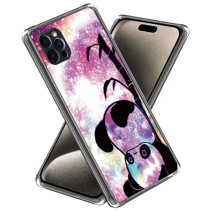 For iPhone 16 Pro Max Case Pattern Printed Shockproof TPU Phone Cover - Cute Panda - 1
