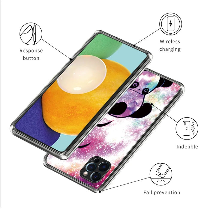 For iPhone 16 Pro Max Case Pattern Printed Shockproof TPU Phone Cover - Cute Panda - 3