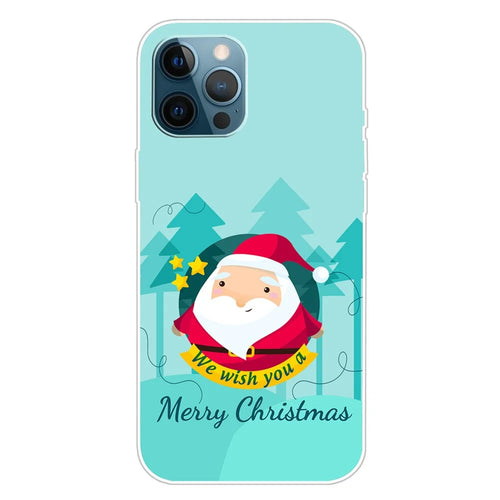 For iPhone 16 Pro Case Christmas Pattern Printing Soft TPU Phone Cover - Santa - 1