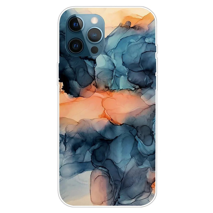 For iPhone 16 Pro Max Case Abstract Marble Pattern Printing TPU Phone Cover - Style A - 1