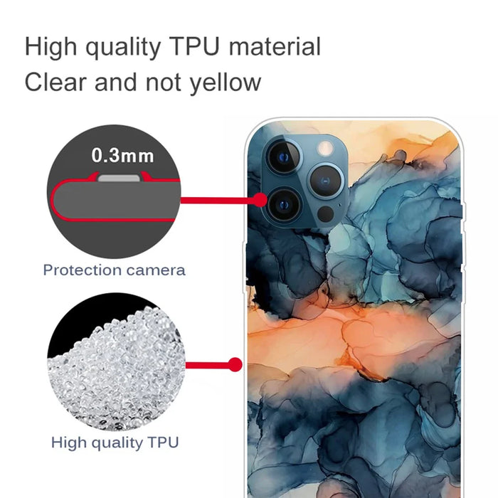 For iPhone 16 Pro Max Case Abstract Marble Pattern Printing TPU Phone Cover - Style A - 2
