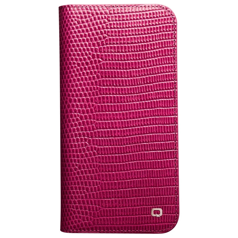 QIALINO For iPhone 14 Plus Genuine Leather Anti-drop Phone Case Crocodile Texture Stand Wallet Cover - 6
