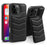 For iPhone 16 Pro Case Compatible with MagSafe RFID Blocking Card Slot Leather Back Cover - Black - 1