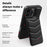 For iPhone 16 Pro Case Compatible with MagSafe RFID Blocking Card Slot Leather Back Cover - Black - 4