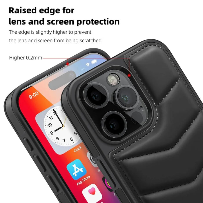 For iPhone 16 Pro Case Compatible with MagSafe RFID Blocking Card Slot Leather Back Cover - Black - 5