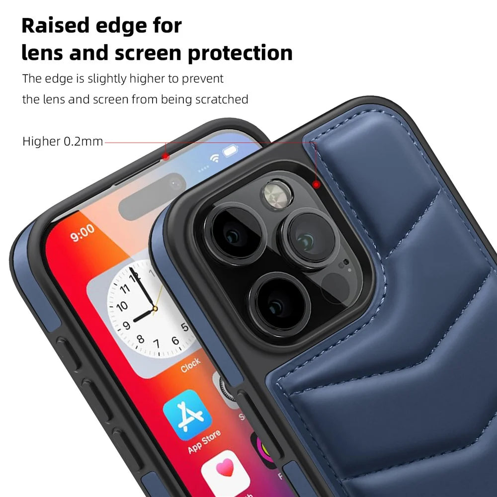 For iPhone 16 Pro Max Case Compatible with MagSafe RFID Blocking Card Slot Leather Back Cover - Blue - 4