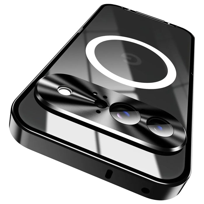 For Google Pixel 9 Magnetic Case Metal Frame Matte Phone Cover - Black - 3