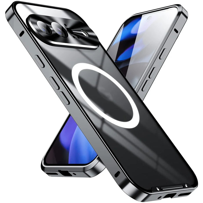 For Google Pixel 9 Magnetic Case Metal Frame Matte Phone Cover - Black - 5