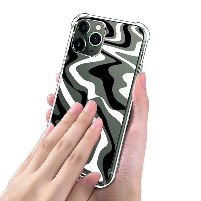 For iPhone 16 Pro Max Case Colorful Wave Pattern Printing Soft TPU+PC Phone Cover - Style E - 4