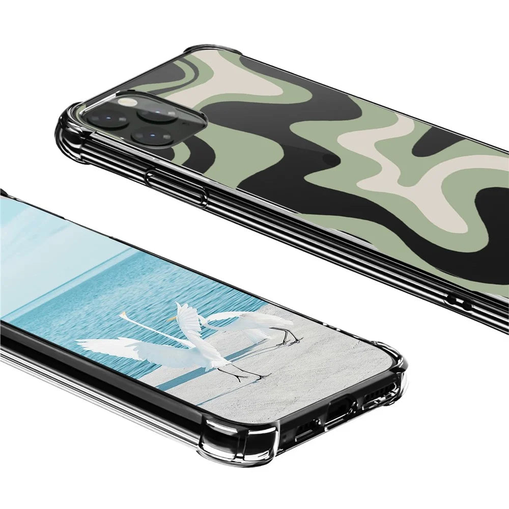 For iPhone 16 Pro Case Colorful Wave Pattern Printing Soft TPU+PC Phone Cover - Style E - 5