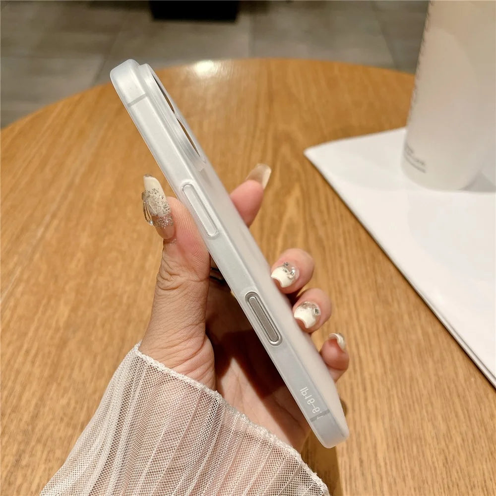 For iPhone 16 Case Corrugated Design Hard PC Phone Cover - Transparent - 7