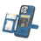 For iPhone 16 Pro Max Case Wallet Card Slot TPU+PU Leather Back Phone Cover - Navy Blue - 2