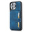 For iPhone 16 Pro Max Case Wallet Card Slot TPU+PU Leather Back Phone Cover - Navy Blue - 5