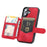 For iPhone 16 Case Wallet Card Slot TPU+PU Leather Back Phone Cover - Red - 2