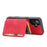For iPhone 16 Case Wallet Card Slot TPU+PU Leather Back Phone Cover - Red - 3