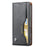 For iPhone 16 Cell Phone Case Magnetic Closing PU Leather Stand Cover - Black - 5