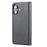 For iPhone 16 Cell Phone Case Magnetic Closing PU Leather Stand Cover - Black - 6