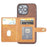 For iPhone 16 Pro Max Card Holder PU Leather+TPU Kicsktand Phone Cover - Brown - 2