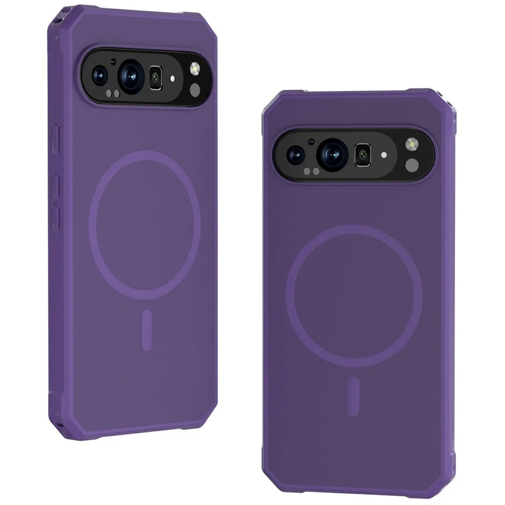 For Google Pixel 9 Pro XL Magnetic Case Protective TPU+PC Hybrid Phone Cover - Dark Purple - 1