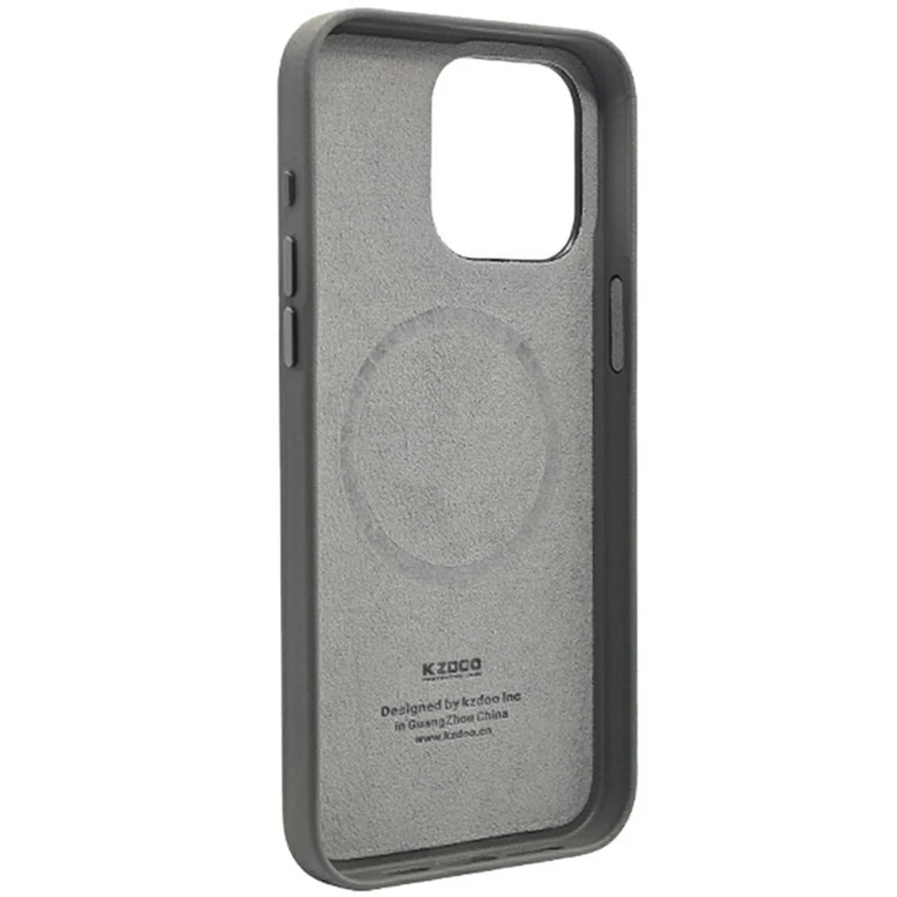 KZDOO For iPhone 16 Pro Max Case Compatible with MagSafe PU+PC Shockproof Phone Cover - Titanium Grey - 2
