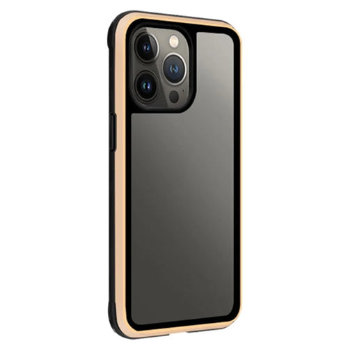 KZDOO For iPhone 16 Pro Max Case Shockproof TPU+PC+Metal Frame ARES Phone Cover - Gold - 1