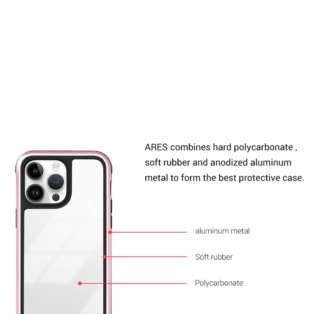 KZDOO For iPhone 16 Pro Max Case Shockproof TPU+PC+Metal Frame ARES Phone Cover - Gold - 5