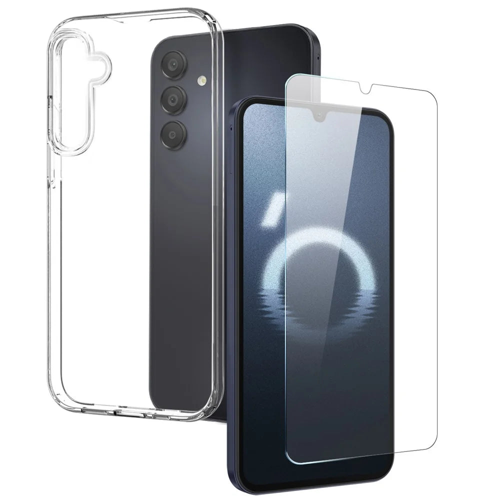 NORTHJO For Samsung Galaxy A16 5G / A16 4G Clear Case Soft TPU Phone Cover with Tempered Glass Screen Protector - 1