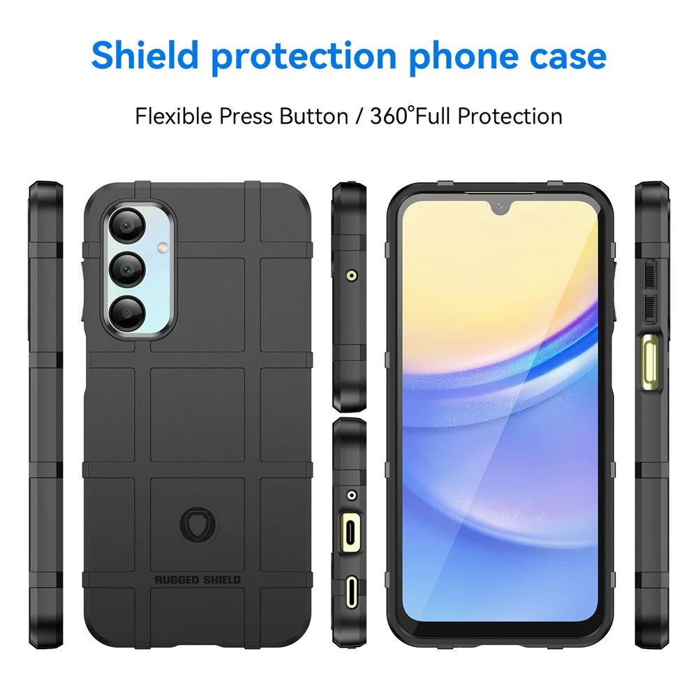 For Samsung Galaxy A16 5G / A16 4G Case Grid Design Soft TPU Scratch-Proof Phone Cover - Black - 3