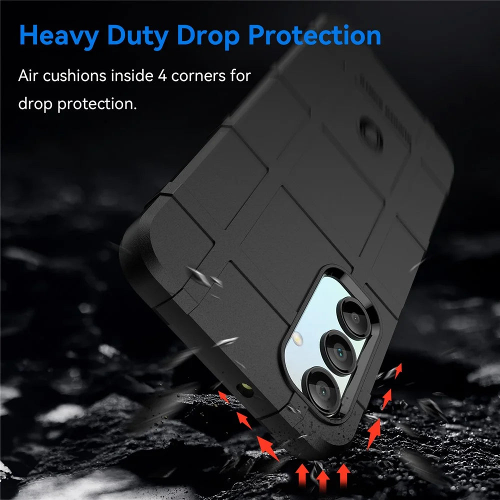 For Samsung Galaxy A16 5G / A16 4G Case Grid Design Soft TPU Scratch-Proof Phone Cover - Black - 4