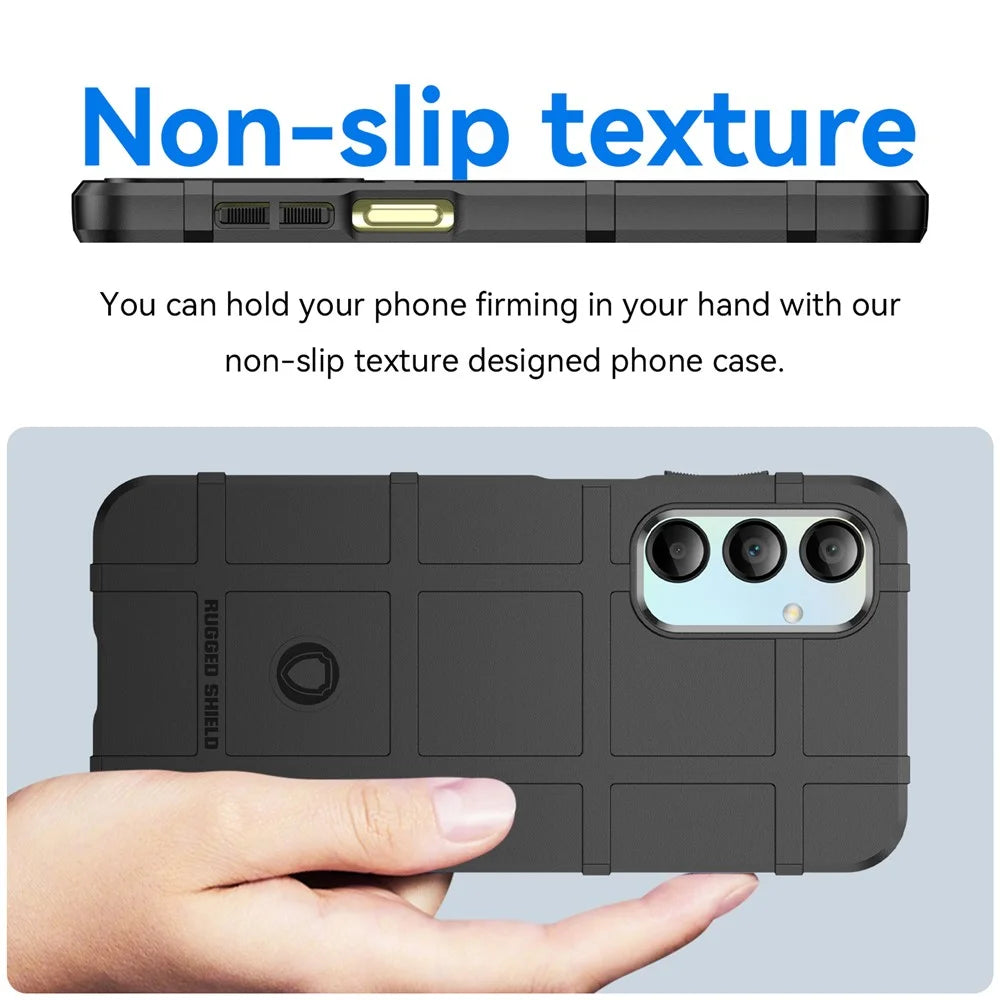For Samsung Galaxy A16 5G / A16 4G Case Grid Design Soft TPU Scratch-Proof Phone Cover - Black - 5