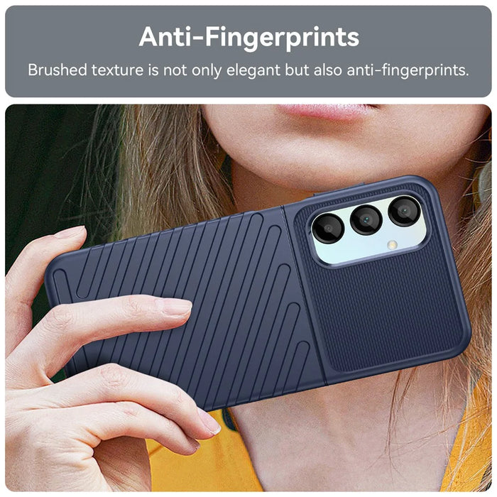 For Samsung Galaxy A16 5G / A16 4G Case Twill Texture TPU Shockproof Protective Phone Cover - Blue - 6