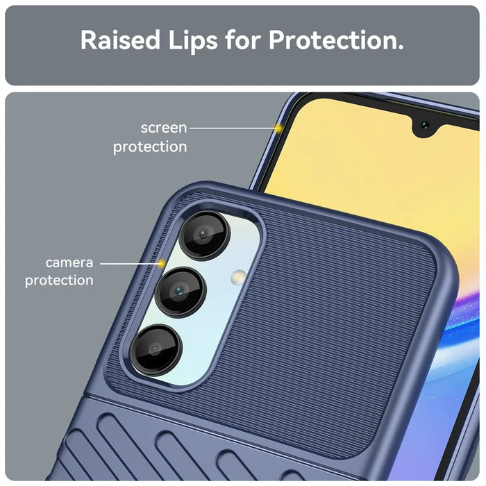 For Samsung Galaxy A16 5G / A16 4G Case Twill Texture TPU Shockproof Protective Phone Cover - Blue - 7