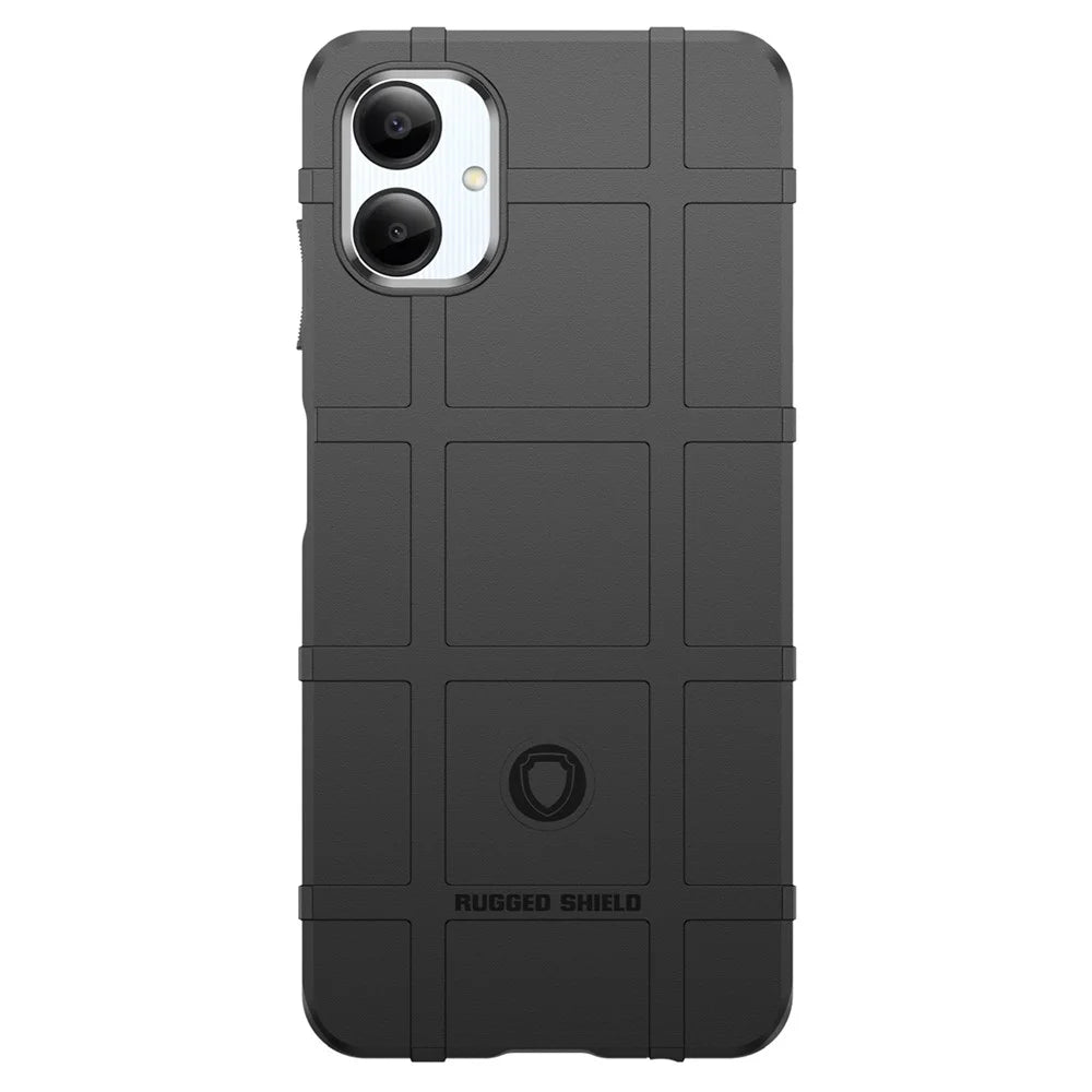 For Samsung Galaxy A06 4G Case Grid Design Soft TPU Scratch-Proof Phone Cover - Black - 2