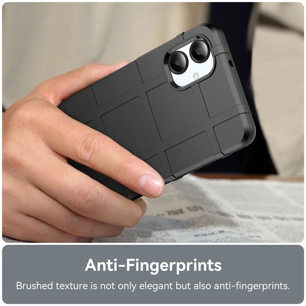 For Samsung Galaxy A06 4G Case Grid Design Soft TPU Scratch-Proof Phone Cover - Black - 6