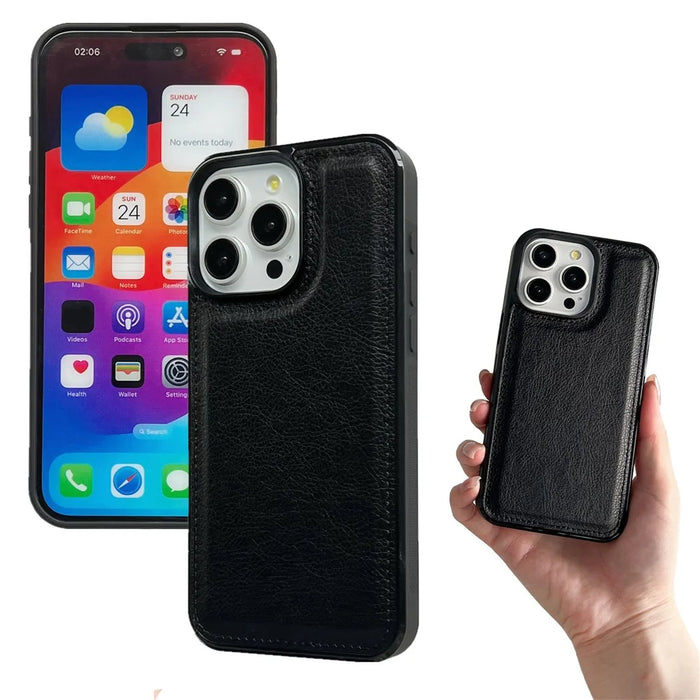 For iPhone 16 Pro Max Case Detachable 2-in-1 Magnetic Closure PU Leather Wallet Phone Case - Black - 7