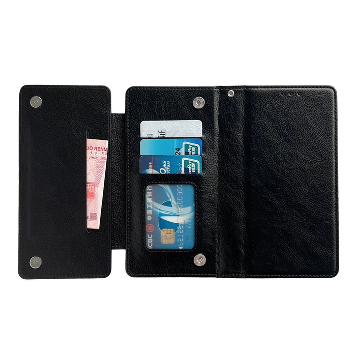 For iPhone 16 Plus Case Detachable 2-in-1 Magnetic Closure PU Leather Wallet Phone Case - Black - 4
