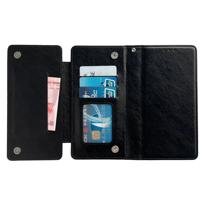 For iPhone 16 Pro Case Detachable 2-in-1 Magnetic Closure PU Leather Wallet Phone Case - Black - 4