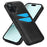 For iPhone 16 Case Card Slot Slim-Fit PU+TPU Mobile Cover - Black - 1
