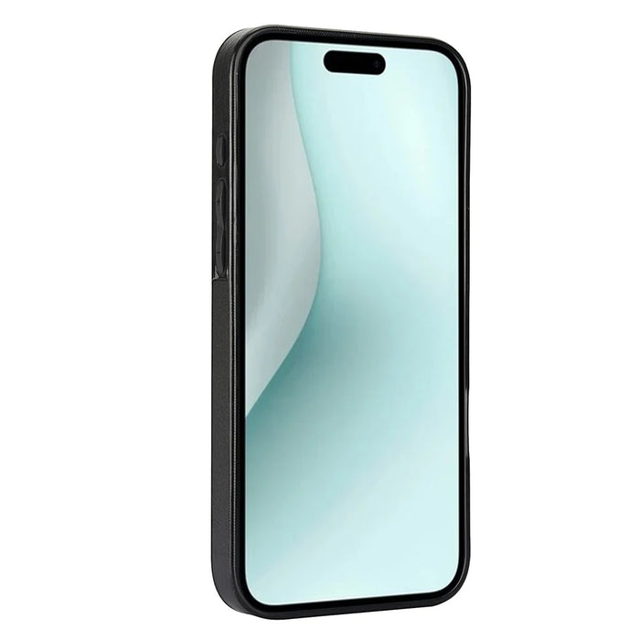 For iPhone 16 Case Card Slot Slim-Fit PU+TPU Mobile Cover - Black - 3
